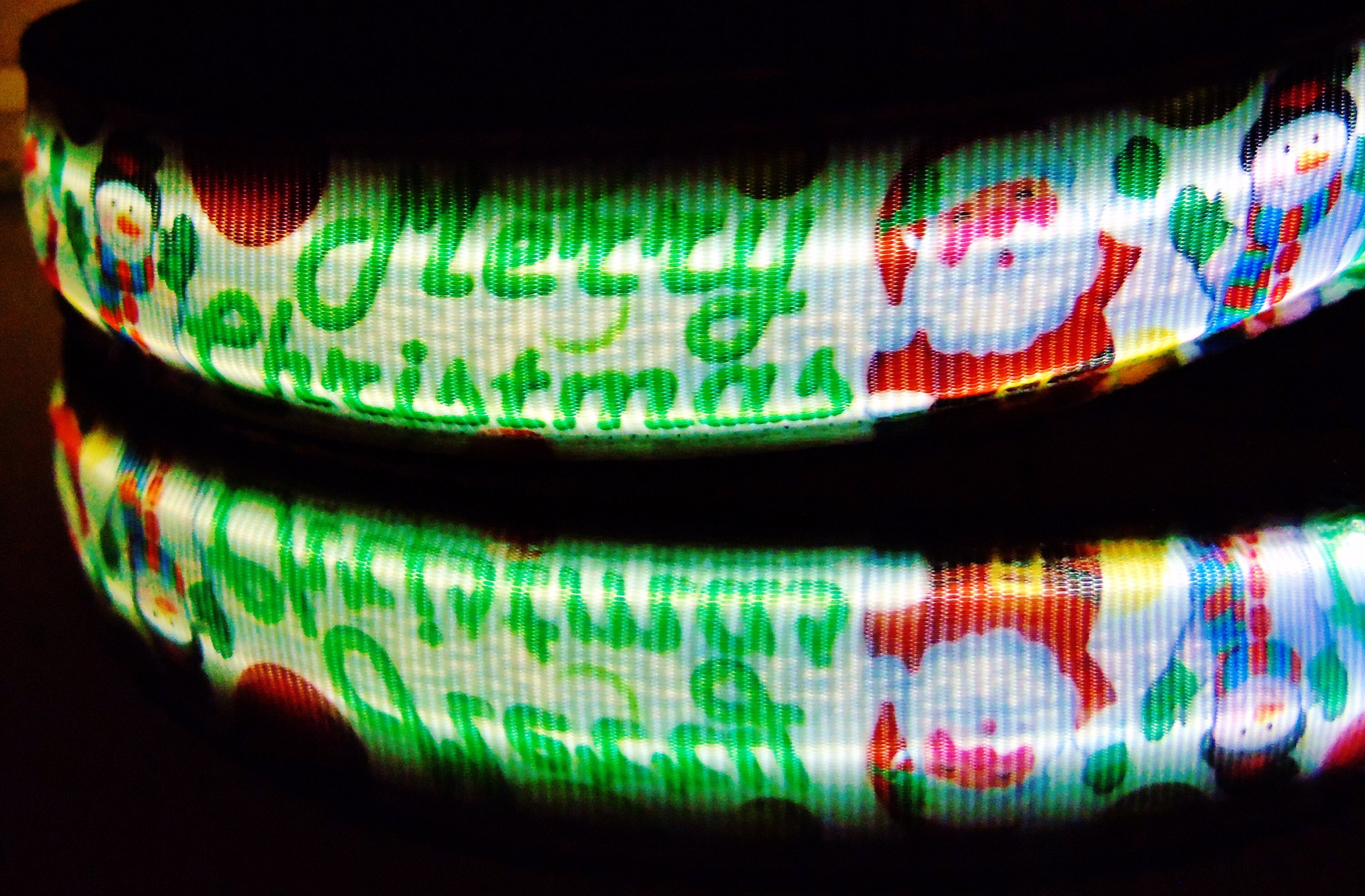 Merry Christmas holiday LED collars w/ Feliz Navi Dog Santa