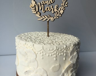 Rustic wedding cake topper Mr and mrs topper Glitter name cake topper Rustic wedding decor
