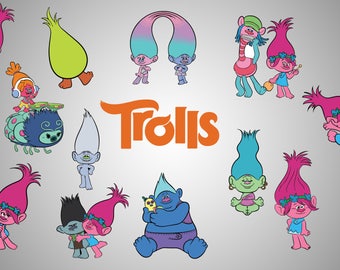 Trolls clip art/ Trolls clipart / Trolls png 300 ppi / Trolls wall print / Trolls design / Trolls printable / Trolls decal