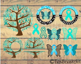 Cervical Cancer Ribbons SVG DXF jpg png Digital Cutting Files Digital ClipArt t-shirt iron on heat transfer decal ribbon with wings 063C