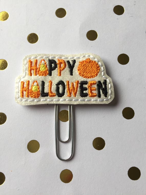 Happy Halloween Glitter planner Clip/Planner Clip/Bookmark. Halloween Planner Clip. Fall Planner Clip