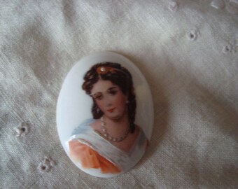 ANTIQUE LIMOGES PORCELAIN CABOCHON
