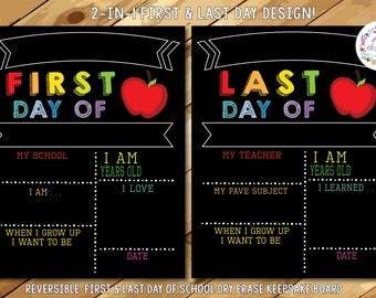 First Day of School Chalkboard, Reusable First Day of School Sign, First and Last Day of School Sign, Back to School Chalkboard