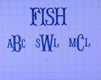 Custom Monogram Set Up For Embroidery Embroidery Machine Design Custom Embroidery Monogramming Fishtail Font Embroidery Designs