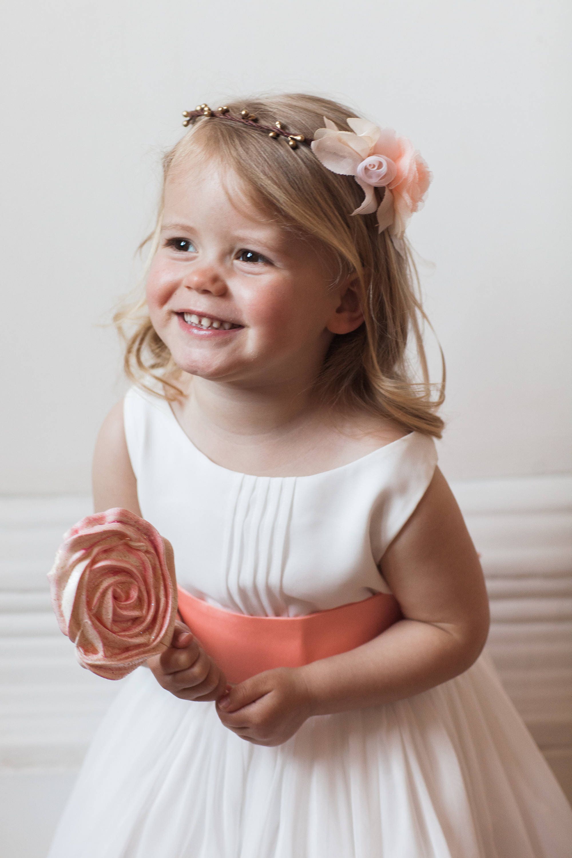 coloured flower girl dresses