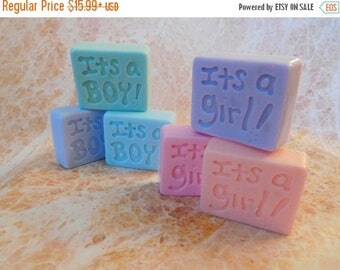 On Sale Baby Shower Soaps - Its A Boy - Its A Girl - Baby Shower Favor - Gender Reveal Favor - Gender Reveal Soap - Custom Glycerin Soap Fav