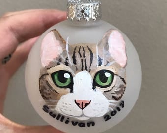 Custom Cat Ornament (2.75") - Hand Painted, Made to Order for Christmas