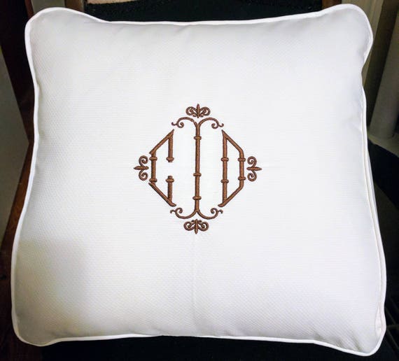 wedge pillow with monogram // reading pillow // tassel decor