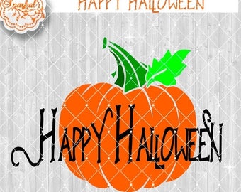 ON SALE Happy Halloween Pumpkin SVG File, Halloween Cut File Silhouette Studio, Svg Halloween Design Available in Svg, Dxf, Eps, Png Fall De