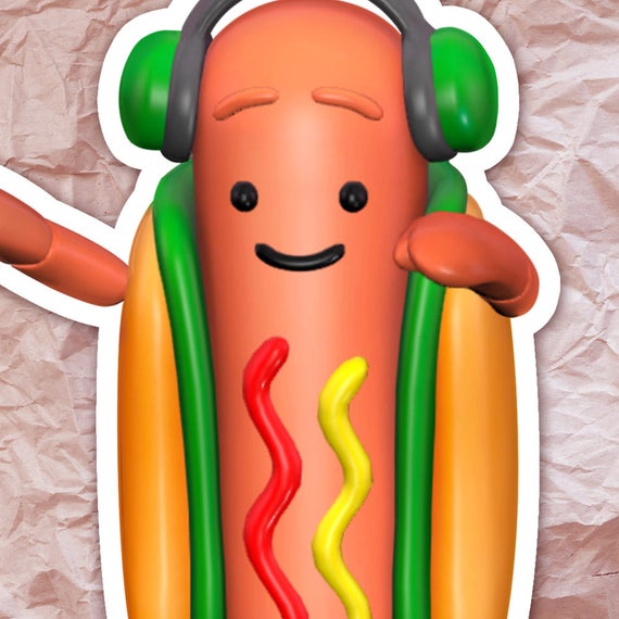 Snapchat Dancing Hot Dog Meme Sticker from Player1Stickers on Etsy Studio