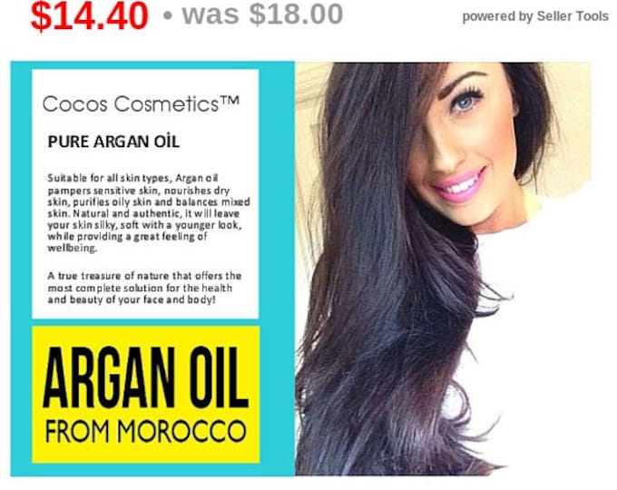 Organic Argan oil - Moroccan pure argan oil 100% cold pressed, dark glass bottle and glass pipette