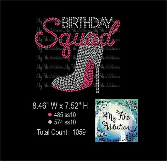 Download Instant Download Rhinestone SVG EPS Design File Birthday