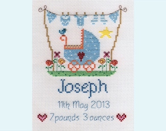 New Baby Boy or Girl Customisable Cross Stitch PATTERN or KIT