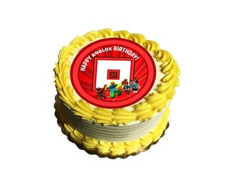 Roblox Cake Topper, 6-inch Round, on 100% Recycled PCW Paperbard