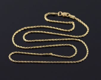 14k 1.4mm Fancy Twist Link Chain Necklace Gold 18.75"