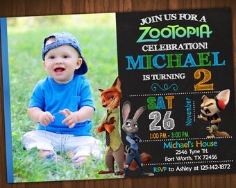 Zootopia Invitation, Zootopia Birthday, Zootopia Party