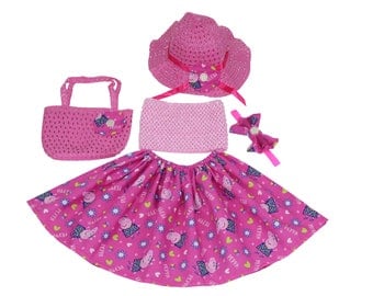 Little girl's summer skirt set - Made with Licensed Peppa Pig fabric
