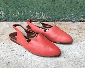 Vintage West 31st Salmon Pink Pointed Slingback Sandals | 7.5