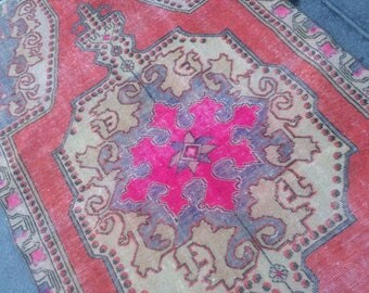 Vintage Rug,Cappadocia Carpet,Rugs,Vintage Turkish Rug,Home Office Rug,Designer Rug,Turkish Rug,Home Decor 7,34 ft x 4,13 ft 224cm x 126 cm