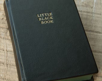 Little Black Book, Black Leather Hard Cover Journal, Handbound Journal, Leather Notebook, Diary, Travel Journal