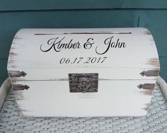 Keepsake Box, Memory Box, Wedding Box, Wedding Trunk, Card Box for Wedding, Card Box, Spring Wedding Box, Rustic Card Box, Card Trunk