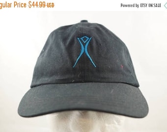 Vintage 90's "Burning Man" Dad Hat Strapback Cap Black Old Logo Awesome Rare Hippie Festival