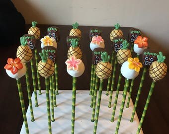 Tropical/Tiki/Hawaiian/Moana themed cake pops