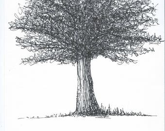 Tree in black marker