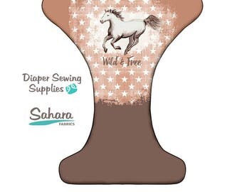 Wild and Free - horse cloth diaper - AIO cloth diaper - one size cloth diaper - hemp bamboo diaper - wahm cloth diaper - western