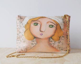 Eco-friendly Leather Clutch, 'Pia' by ChiarArtIllustration