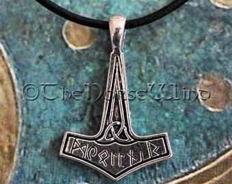 Thor's Hammer Mjolnir Necklace, Viking Necklace, Viking Jewelry, Celtic Thor Hammer Pendant Strength Amulet Norse Mythology Asatru