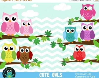 75% OFF SALE Owl Clipart, Commercial Use, Digital Clip Art, Owls Clipart, Digital Images - UZ633