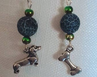 1 pair of earrings silver for the friends of dogs