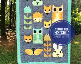 Animal Quilt - Baby Quilt - Baby Animals Quilt - Baby Shower Gift - Baby Gender Neutral Gift - Baby Blanket - Custom Colors - Nature Quilt