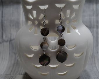 Earrings 'Mother of Pearl ' miracle' Brown