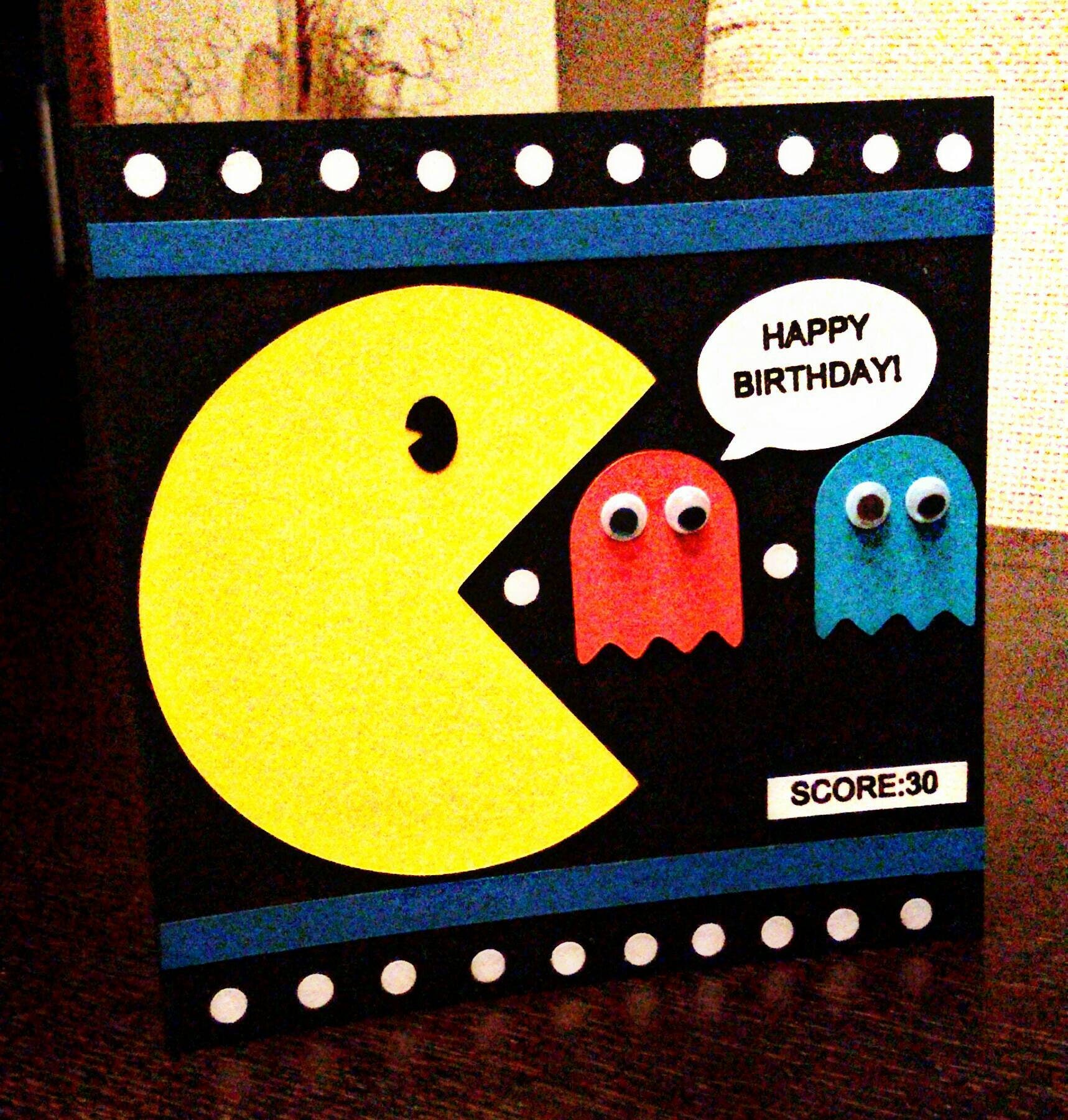 Birthday Greeting Card Theme Pacman/happy Birthday Card Pacman