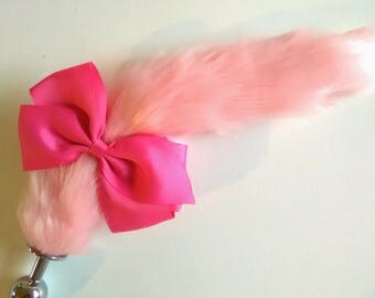 Custom Light Pink Butt Plug Tail. Gift for her /Gift Ideas / Sex Toy / BDSM / Mature / Sexo Anal / Sex /Bachelorette gift /Princess Plug.