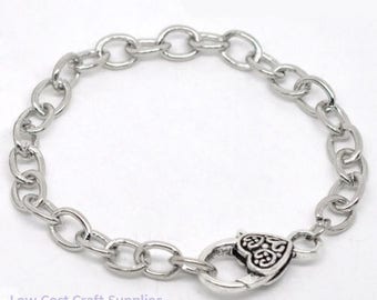 Charm Bracelet, Bracelet Blank, Basic Bracelet, Base Bracelet, Silver Bracelet Blank, Silver Plated Bracelet, 20cm Bracelet, Silver 20cm