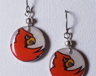 Louisville Cardinals earrings, Louisville Cardinals jewelry, Kentucky, school spirit jewelry