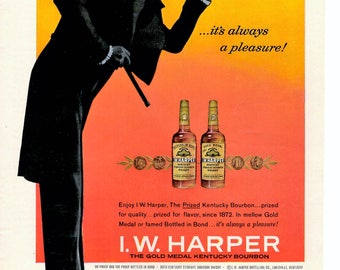 1964 IW Harper Bourbon Whiskey vintage magazine ad 1705