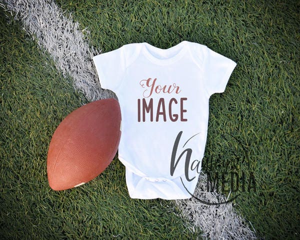 Download Blank White Baby Onesie Mockup Sport Football Styled Stock