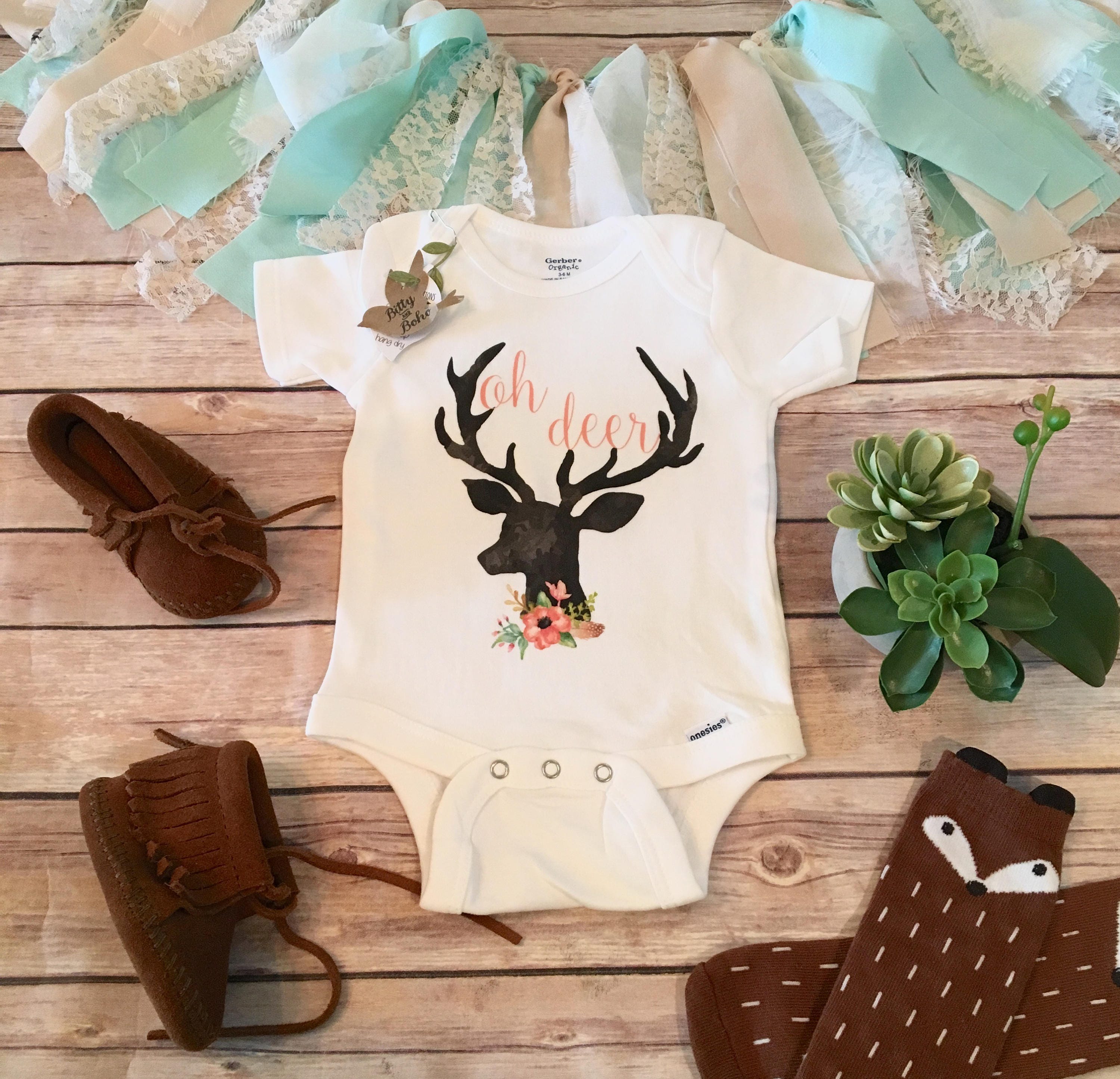 Oh Deer Onesie® Baby Shower Gift Baby Girl Clothes Cute