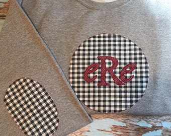 plaid monogram sweatshirt