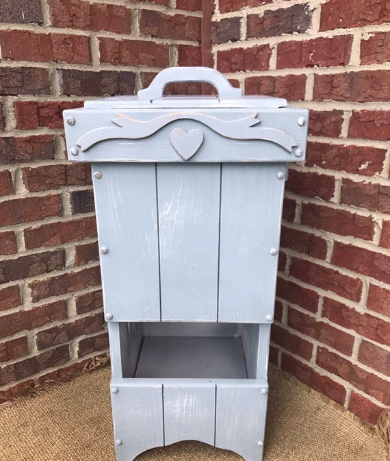 Vintage Wooden Storage Bin With Lid Farmhouse Potato Bin
