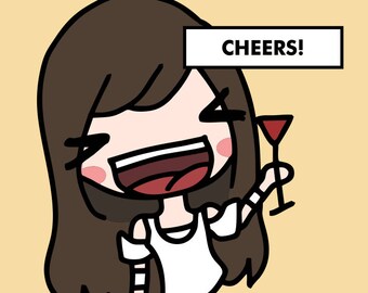 CHEERS Sticker / planner stickers, wine, cocktail, drinks stickers, drunk stickers, red wine, scrapbook, calendar / SD48