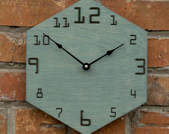 Hexagon Wood Clock, Metatron's Cube Wall Decor, Sacred Geometry, Mandala, Metatron Clock, Tetrahedron Decor