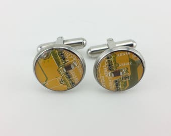Stainless Steel Circuit Board Cuff Links