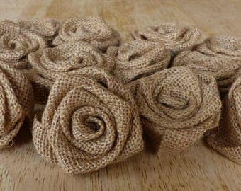 Set of 20 burlap flowers