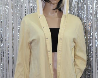 Vintage 100% Cotton Yellow 90's Abercrombie & Fitch Jacket (XL)