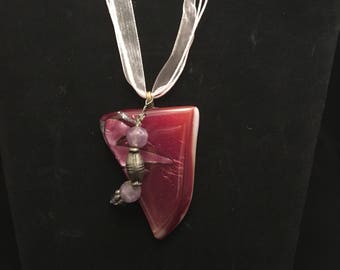 Fused Glass Necklace with Cooper